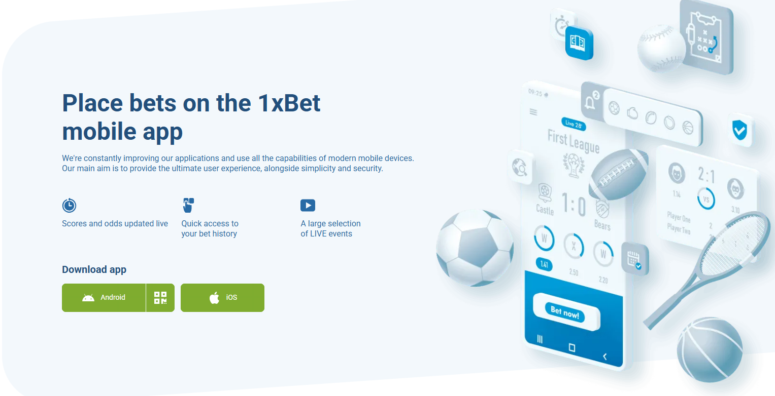 1xBet mobile application