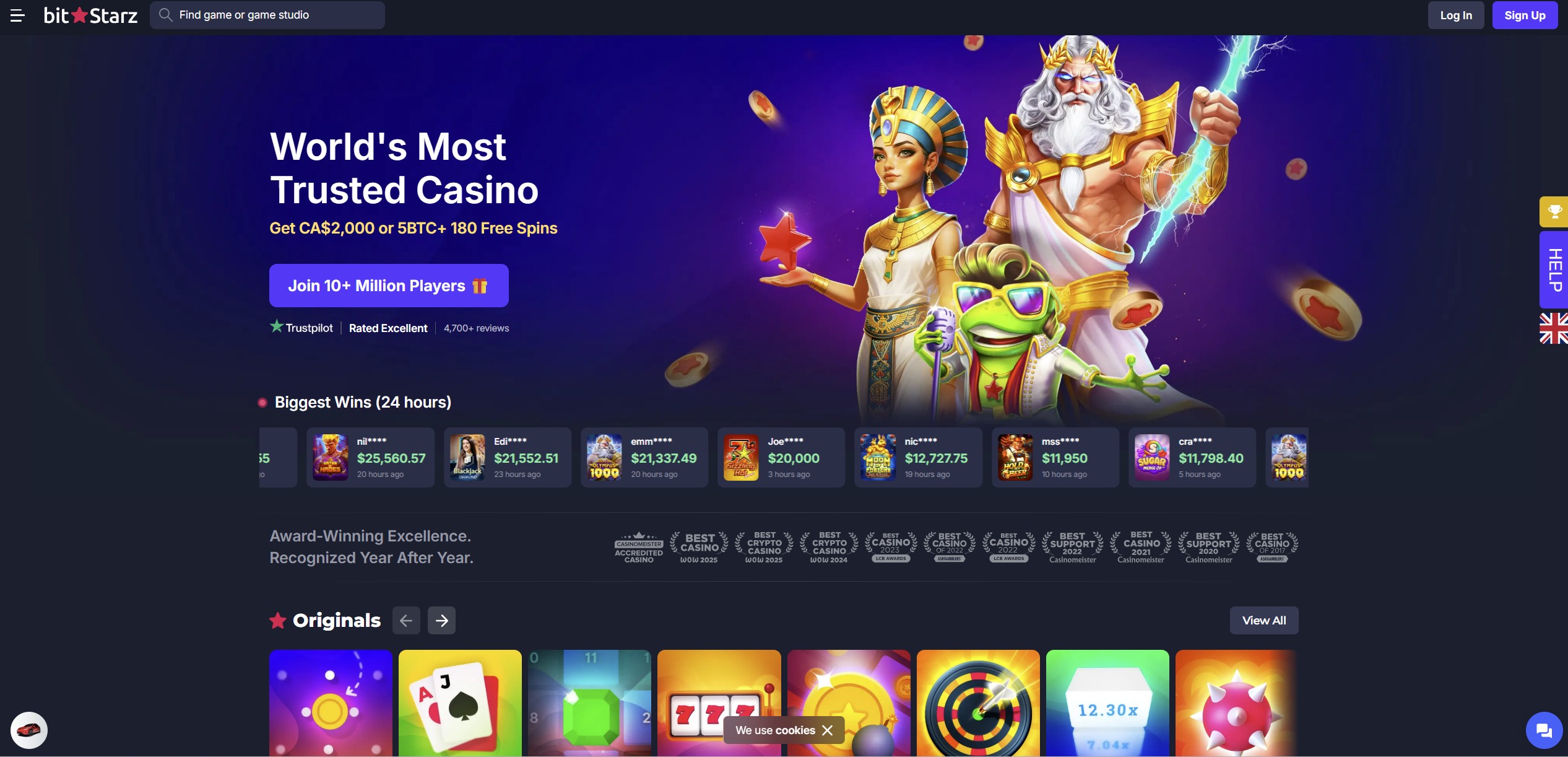 BitStarz casino website preview