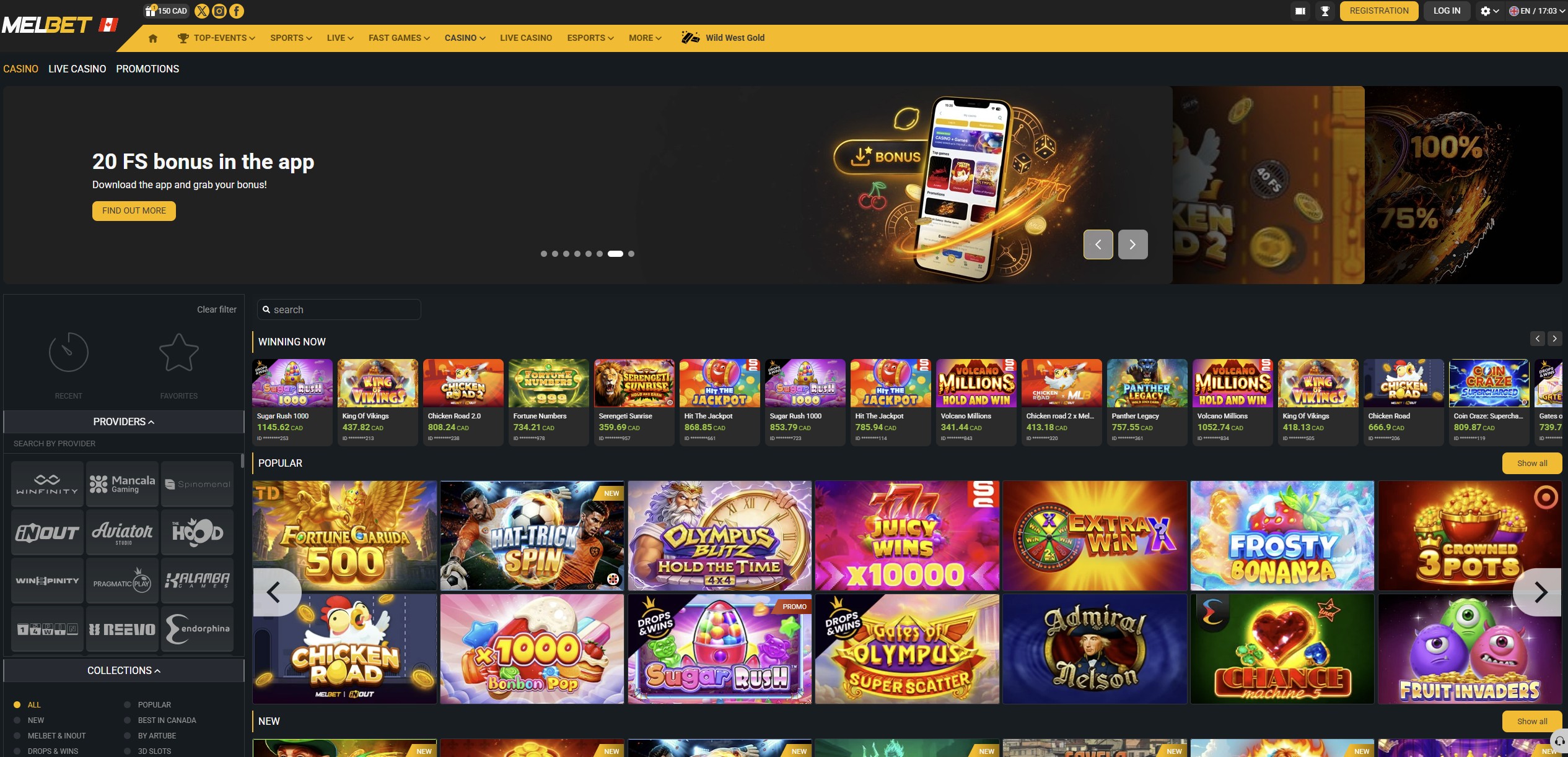 Melbet casino website preview